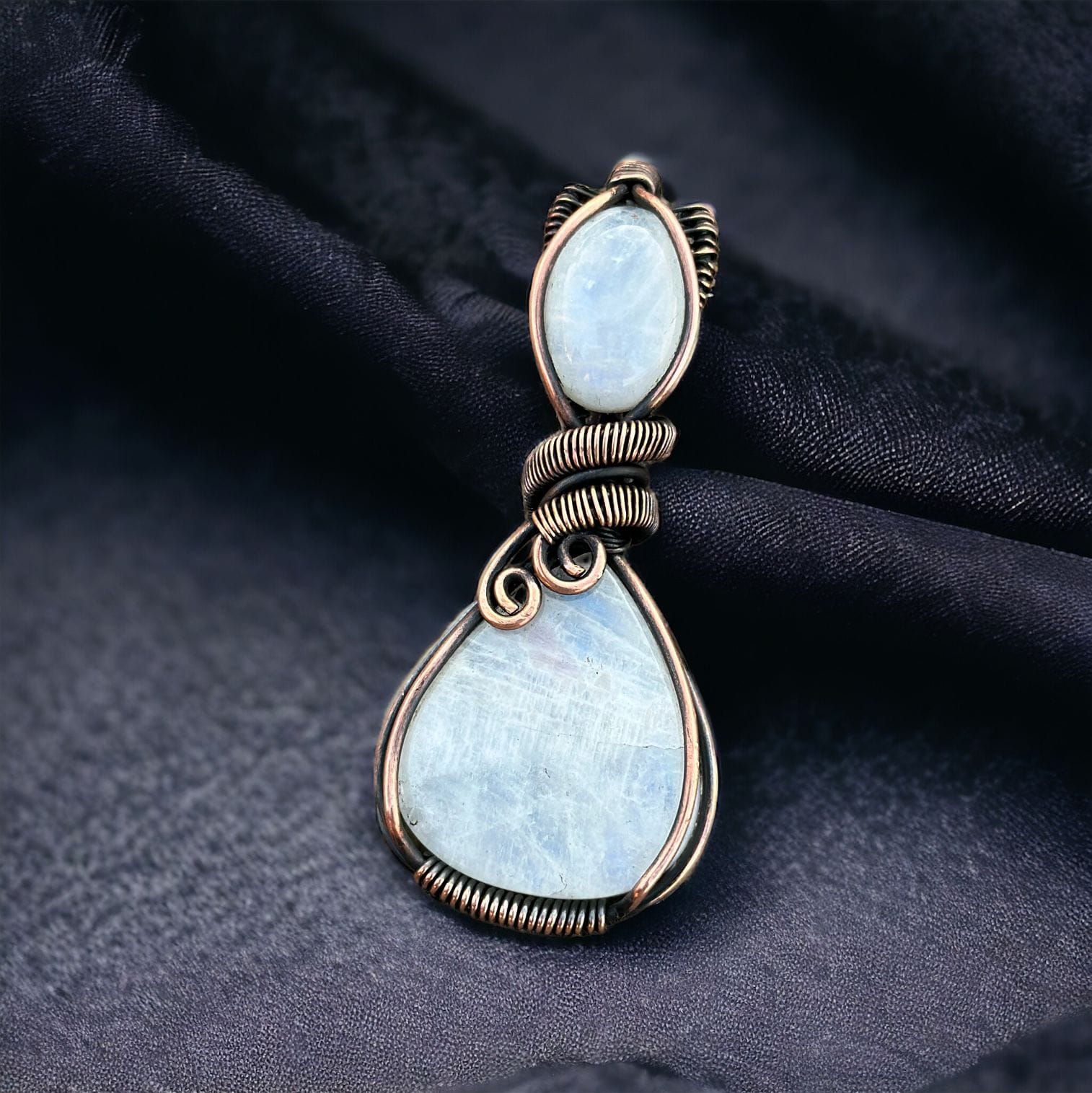 Moonstone/ Coppee wire wrapped jewellery