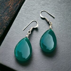 Earrings-stone onyx