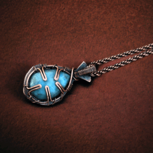 Larimar Copper Pendent/ handmade charm pendant/ 40th birthday gift/ dad birthday gift/ best gift for women/ retirement gift for man