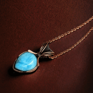 Larimar Copper wire Gift jewelry Handmade jewelry Gift For mom, gift sister, gift for girlfriend Jewelry