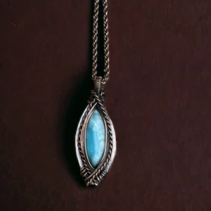 Larimar Copper Pendent/ unique holiday gift for mom/ handmade jewelry necklace/ birthstone jewelry/ unique holiday gift/ Wife Gift Pendent