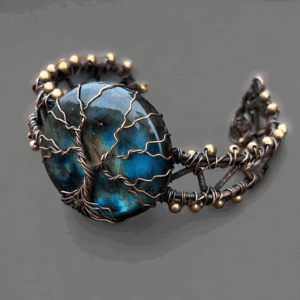 Labradorite Copper Bracelet /unique holiday gift for mom/handmade jewelry necklace/ Adjustable Bracelet /Gift For her /Life Of tree Pendent