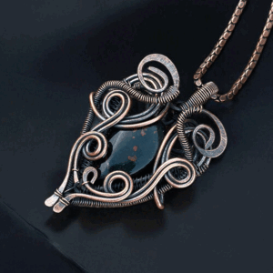 Bloodstone Copper Jewelry Pendant
