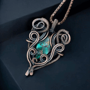 Turquoise Copper Pendant handmade jewelry gift for her
