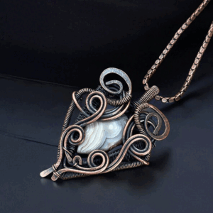 Crazy Lace Copper Pendant handmade jewelry gift for her
