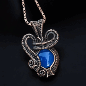 Blue Opal Copper Pendant handmade jewelry gift for her
