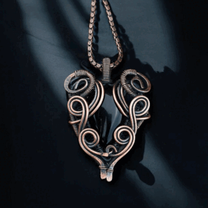 Black Onyx Copper Pendant handmade jewelry gift for her
