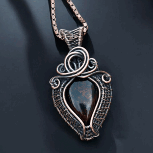 Blood stone Copper Jewelry Pendant handmade gift for her