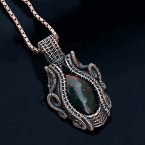 Blood stone Copper Jewelry Pendant handmade gift for her