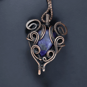 Charoite Copper Pendant Handmade jewelry gift for her