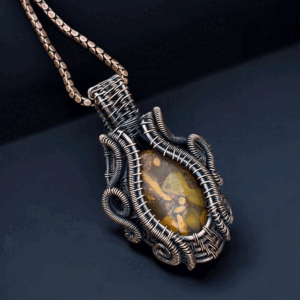 Howlite Stone Copper Pendant handmade jewelry gift for her