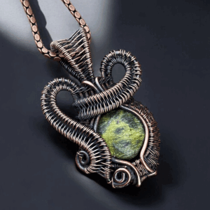 Green Jasper Copper Pendant Handmade jewelry gift for her