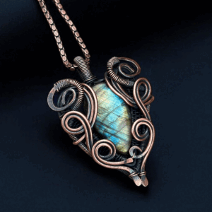 Labradorite Copper Pendant handmade jewelry gift for her