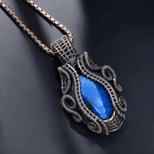 Blue Labradorite Copper Pendant handmade jewelry gift for her