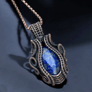 Lapis Lazuli Copper Pendant handmade jewelry gift for her