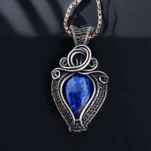 Lapis Lazuli Copper Pendant handmade jewelry gift for her