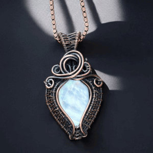 Mother of Pearl Copper Pendant handmade jewelry gift for her