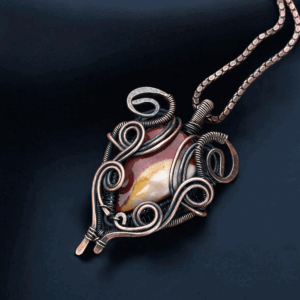 Mookaite Jasper Copper Pendant  handmade jewelry gift for her