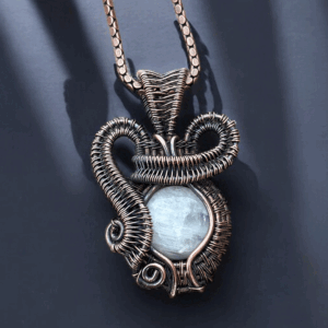 Moonstone Copper Pendant Handmade jewelry gift for her