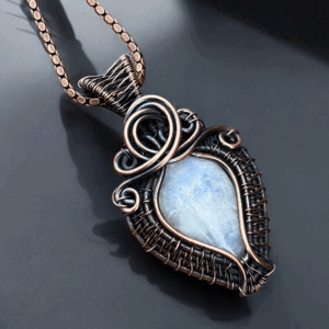 Moonstone Copper Pendant Handmade jewelry gift for her