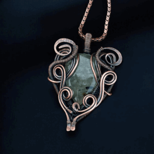 Prehnite Copper Pendant handmade jewelry gift for her