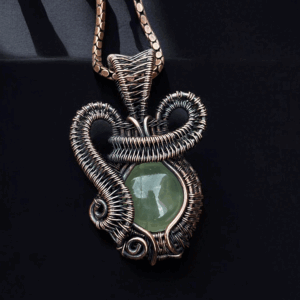 Prehnite Copper Pendant handmade jewelry gift for her