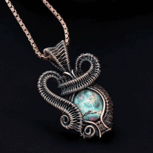 Ruby Fuchsite Copper Pendant handmade jewelry gift for her