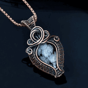 Snowflack Stone Copper Pendant handmade jewelry gift for her