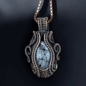 Snowflack Stone Copper Pendant handmade jewelry gift for her