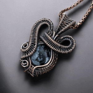 Snowflack Stone Copper Pendant handmade jewelry gift for her