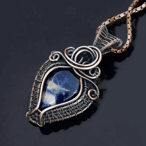Sodalite Stone Copper Pendant handmade jewelry gift for her