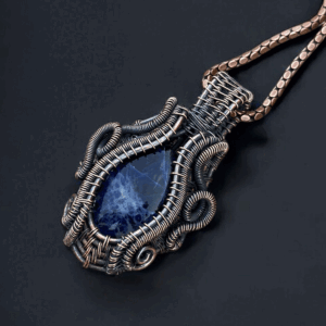 Sodalite Stone Copper Pendant handmade jewelry gift for her