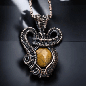 Tiger's Eyes Copper Pendant handmade jewelry gift for her