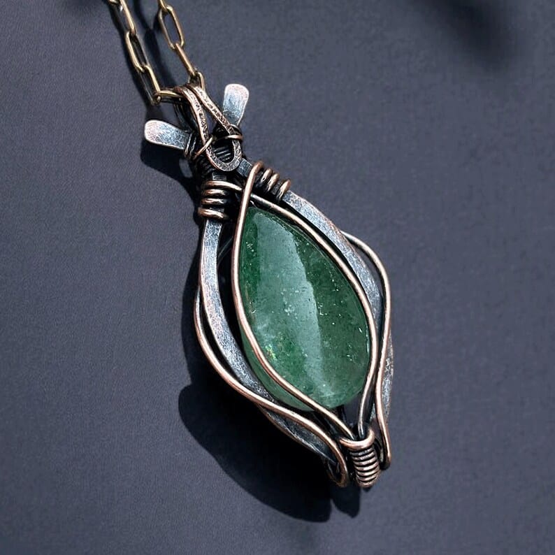 Handmade Jasper Copper Wire Wrapped Pendant by Jewellery by Indiana