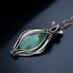 Handmade Jasper Copper Wire Wrapped Pendant by Jewellery by Indiana