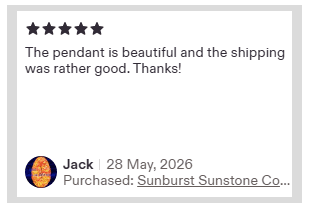 Verified Etsy buyer testimonial for artisan wire wrapped copper jewelry