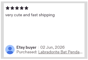 Jewellery by Indiana Etsy customer review for handmade gemstone copper pendant