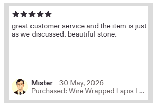 Verified Etsy buyer testimonial for artisan wire wrapped copper jewelry