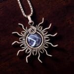 Starburst Wire Wrapped Copper Pendant with Mystic Purple Amethyst Gemstone